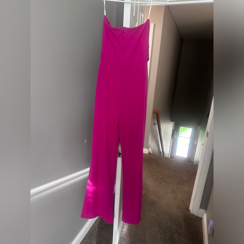 Lulus pink strapless cutout straight leg jumpsuit. New with tags
